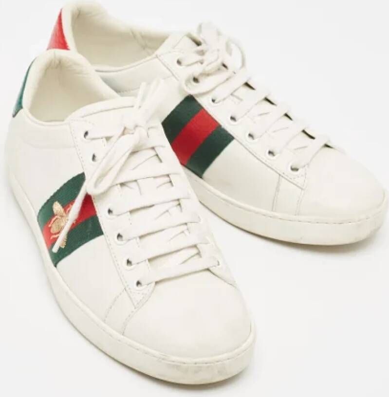 Gucci Vintage Pre-owned Leather sneakers White Dames