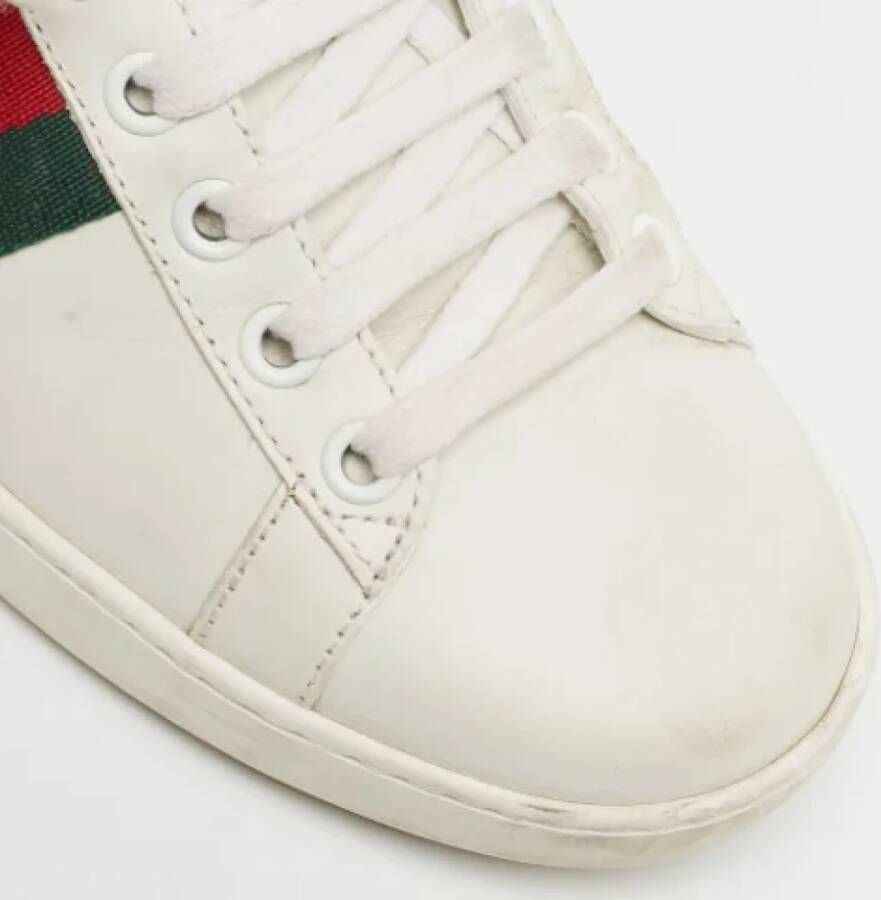 Gucci Vintage Pre-owned Leather sneakers White Dames