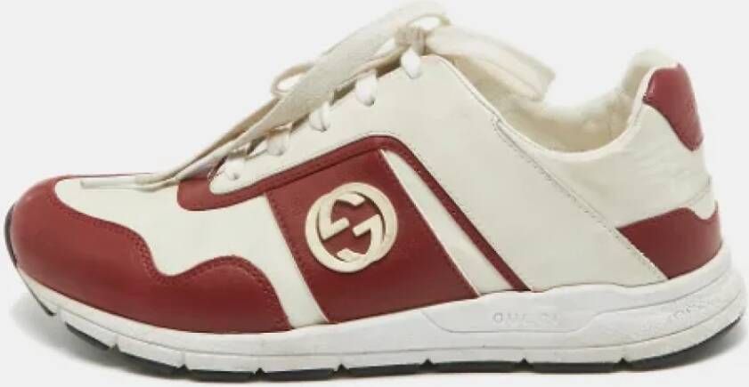 Gucci Vintage Pre-owned Leather sneakers White Dames