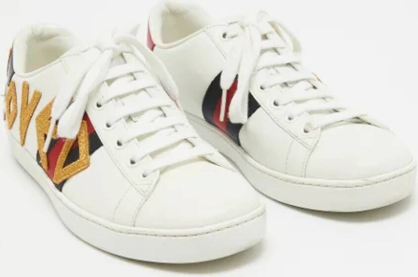 Gucci Vintage Pre-owned Leather sneakers White Dames