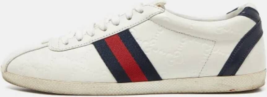 Gucci Vintage Pre-owned Leather sneakers White Dames