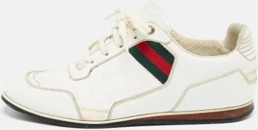 Gucci Vintage Pre-owned Leather sneakers White Dames