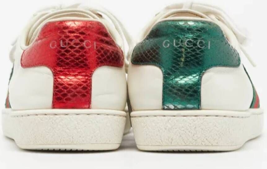 Gucci Vintage Pre-owned Leather sneakers White Dames