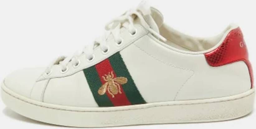 Gucci Vintage Pre-owned Leather sneakers White Dames