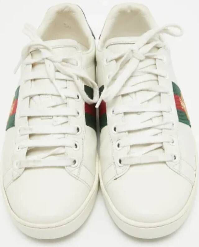 Gucci Vintage Pre-owned Leather sneakers White Dames