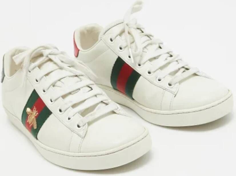 Gucci Vintage Pre-owned Leather sneakers White Dames