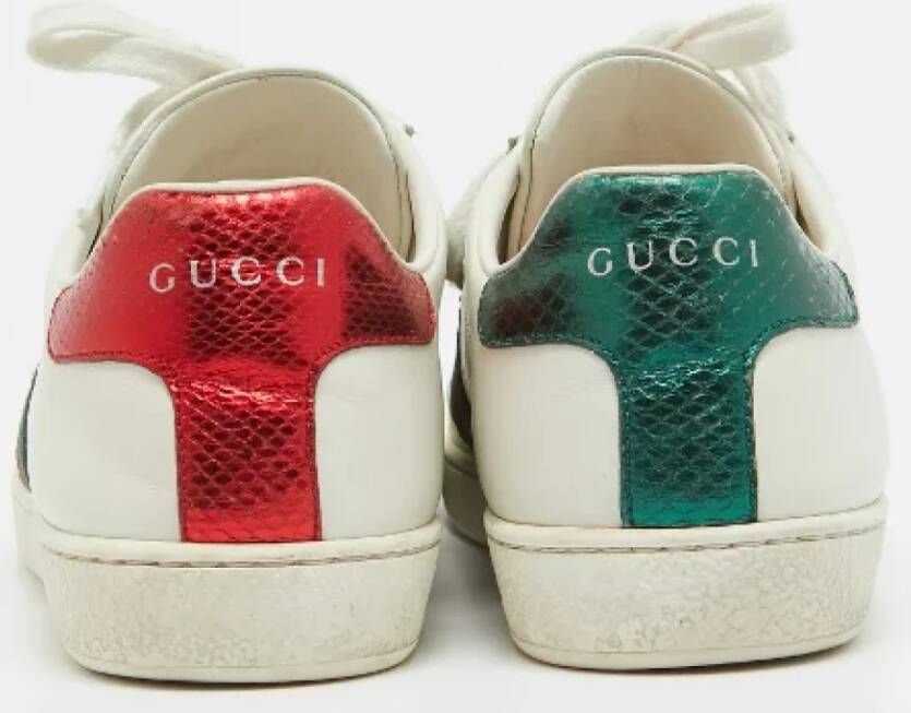 Gucci Vintage Pre-owned Leather sneakers White Dames