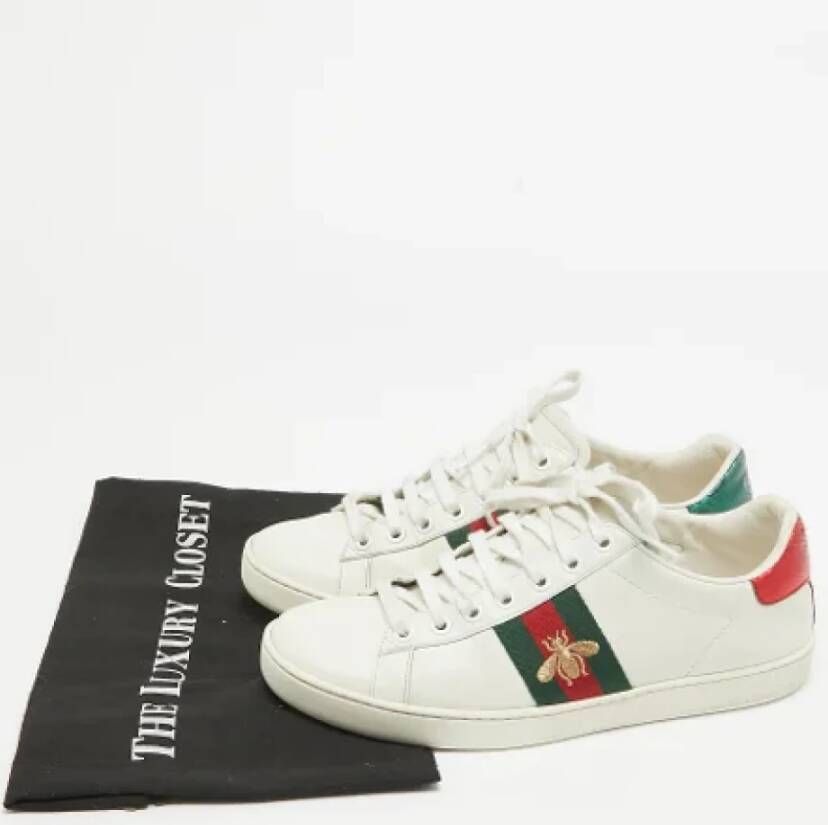 Gucci Vintage Pre-owned Leather sneakers White Dames