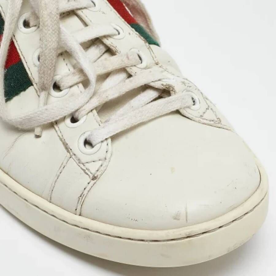 Gucci Vintage Pre-owned Leather sneakers White Dames