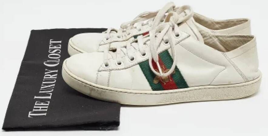 Gucci Vintage Pre-owned Leather sneakers White Dames