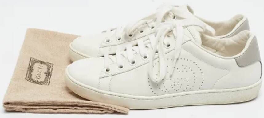 Gucci Vintage Pre-owned Leather sneakers White Dames