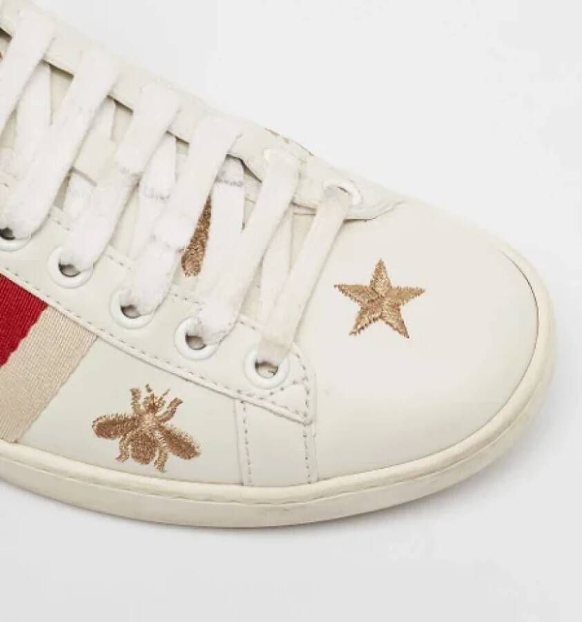 Gucci Vintage Pre-owned Leather sneakers White Dames