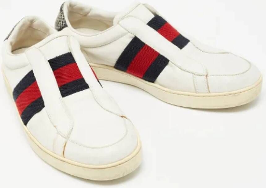 Gucci Vintage Pre-owned Leather sneakers White Heren