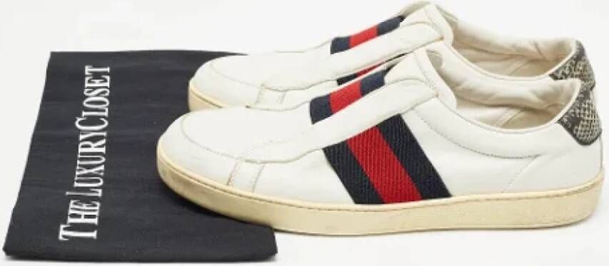 Gucci Vintage Pre-owned Leather sneakers White Heren