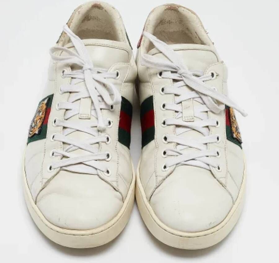 Gucci Vintage Pre-owned Leather sneakers White Heren