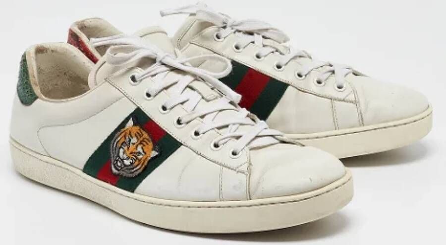 Gucci Vintage Pre-owned Leather sneakers White Heren