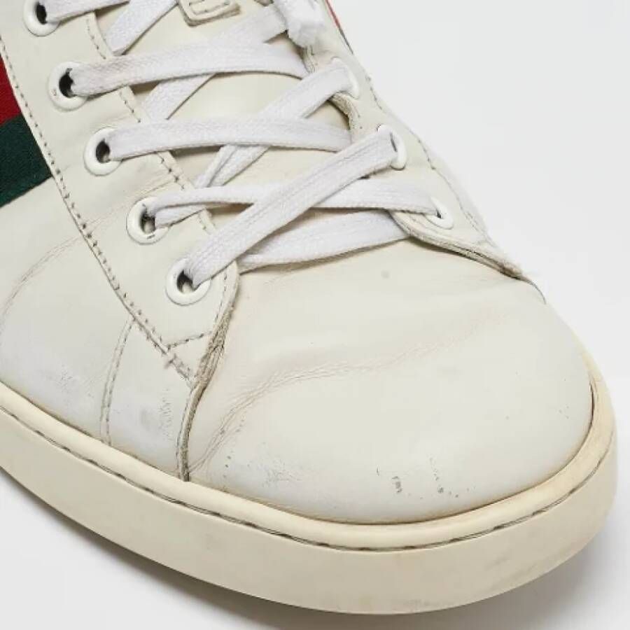 Gucci Vintage Pre-owned Leather sneakers White Heren