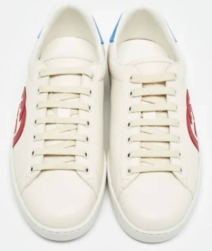 Gucci Vintage Pre-owned Leather sneakers White Heren