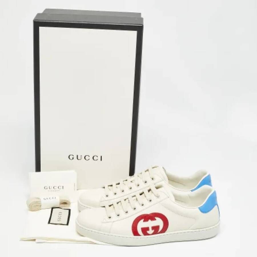 Gucci Vintage Pre-owned Leather sneakers White Heren