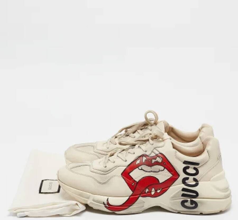 Gucci Vintage Pre-owned Leather sneakers White Heren