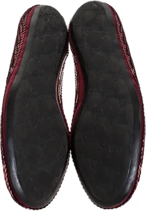 Gucci Vintage Pre-owned Satin flats Red Dames