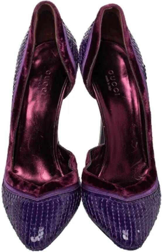 Gucci Vintage Pre-owned Satin heels Purple Dames