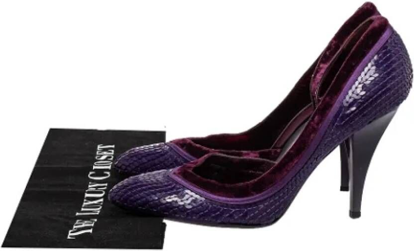 Gucci Vintage Pre-owned Satin heels Purple Dames