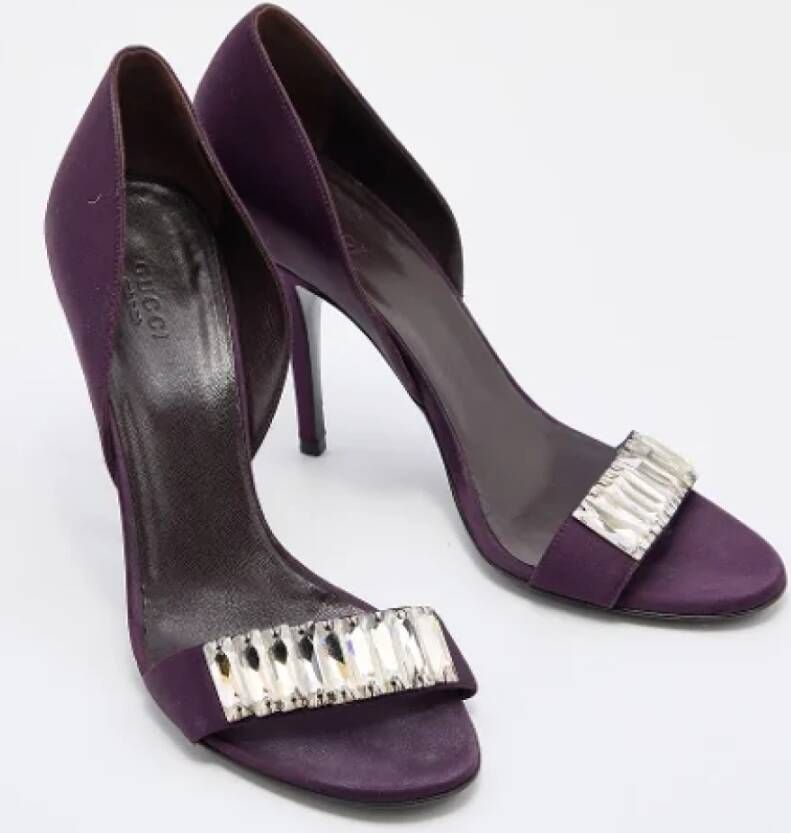 Gucci Vintage Pre-owned Satin heels Purple Dames