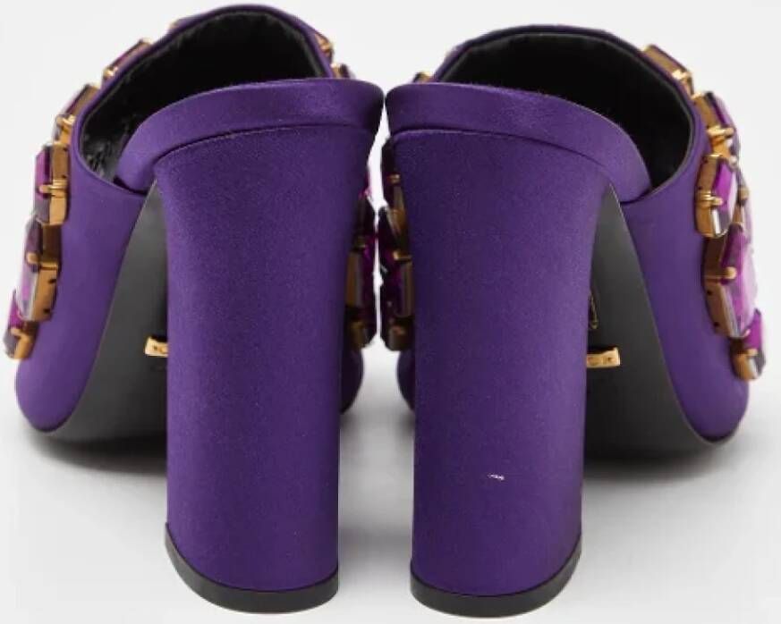 Gucci Vintage Pre-owned Satin mules Purple Dames