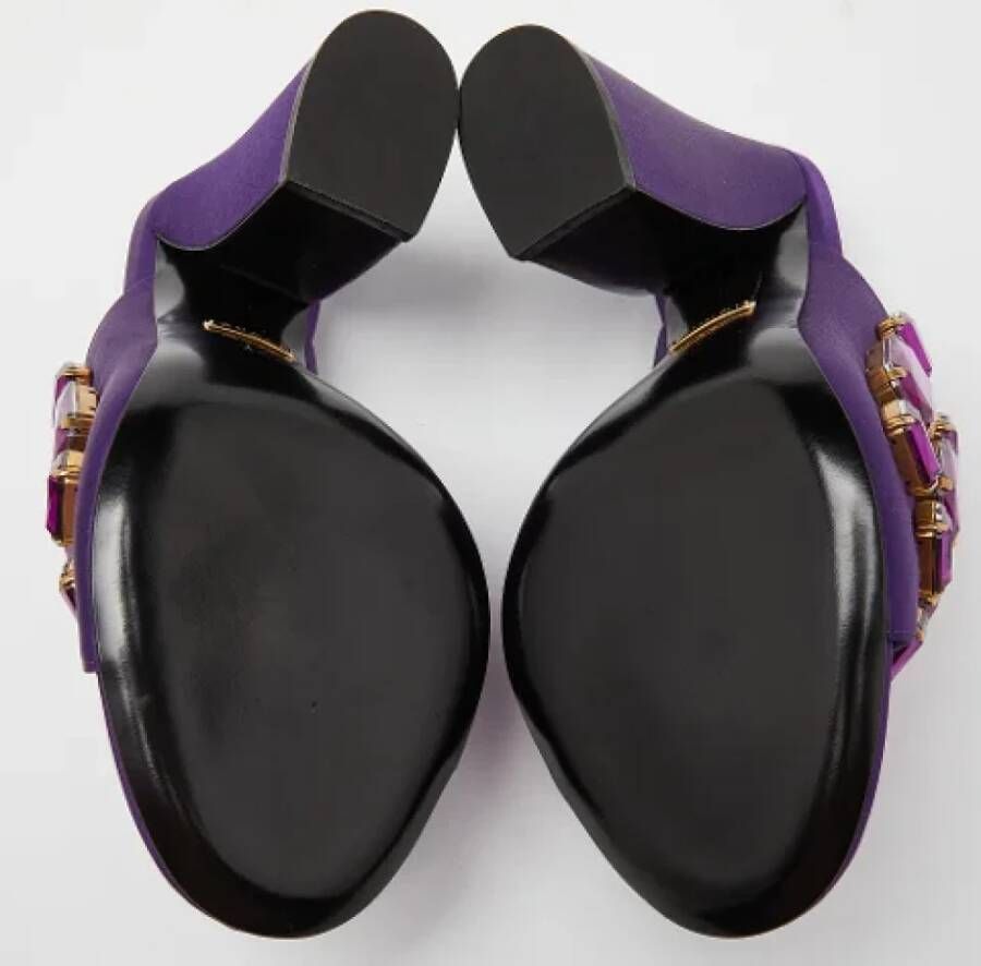 Gucci Vintage Pre-owned Satin mules Purple Dames