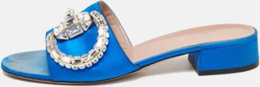 Gucci Vintage Pre-owned Satin sandals Blue Dames