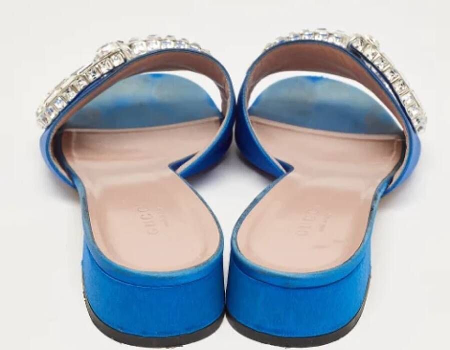 Gucci Vintage Pre-owned Satin sandals Blue Dames