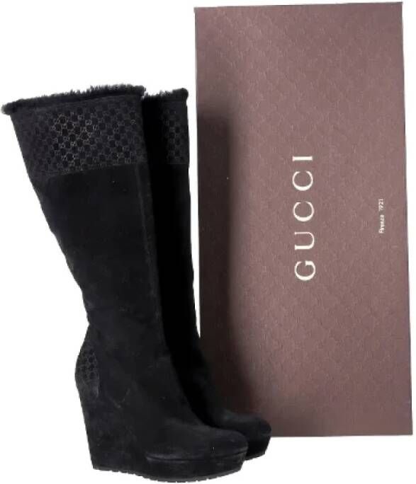 Gucci Vintage Pre-owned Suede boots Black Dames