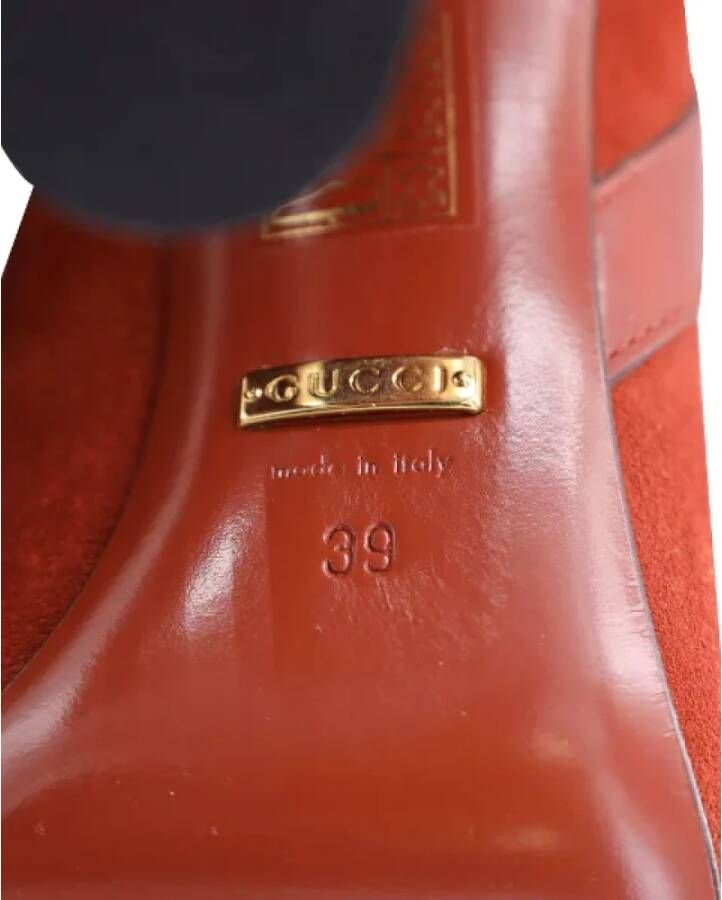 Gucci Vintage Pre-owned Suede boots Orange Dames