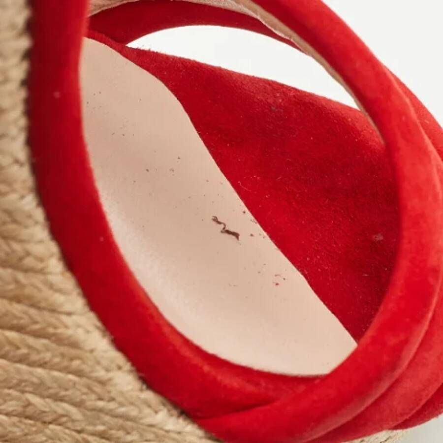 Gucci Vintage Pre-owned Suede espadrilles Red Dames