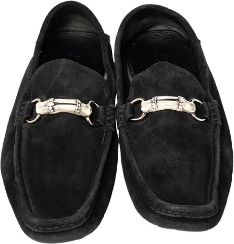 Gucci Vintage Pre-owned Suede flats Black Heren