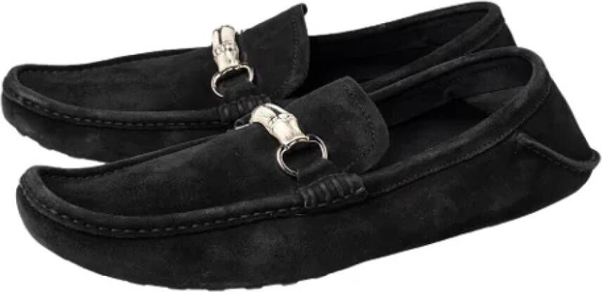 Gucci Vintage Pre-owned Suede flats Black Heren