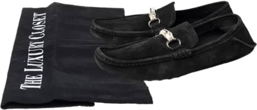 Gucci Vintage Pre-owned Suede flats Black Heren