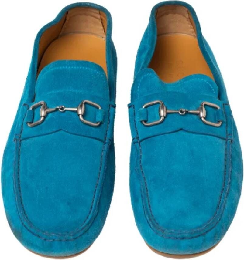 Gucci Vintage Pre-owned Suede flats Blue Dames