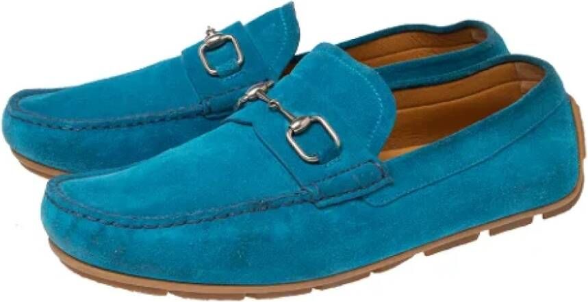 Gucci Vintage Pre-owned Suede flats Blue Dames