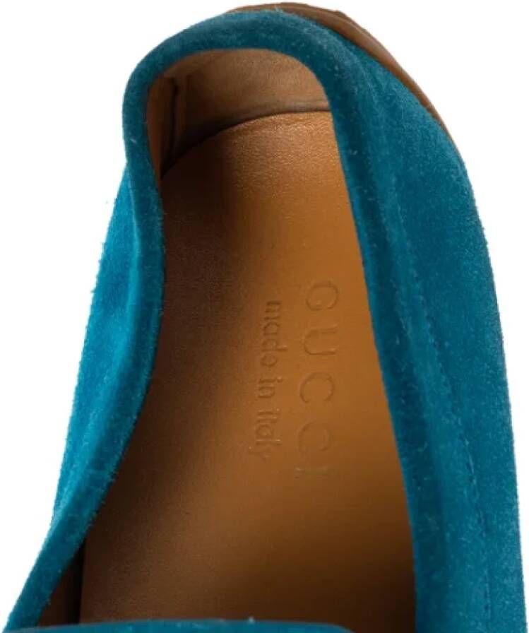 Gucci Vintage Pre-owned Suede flats Blue Dames