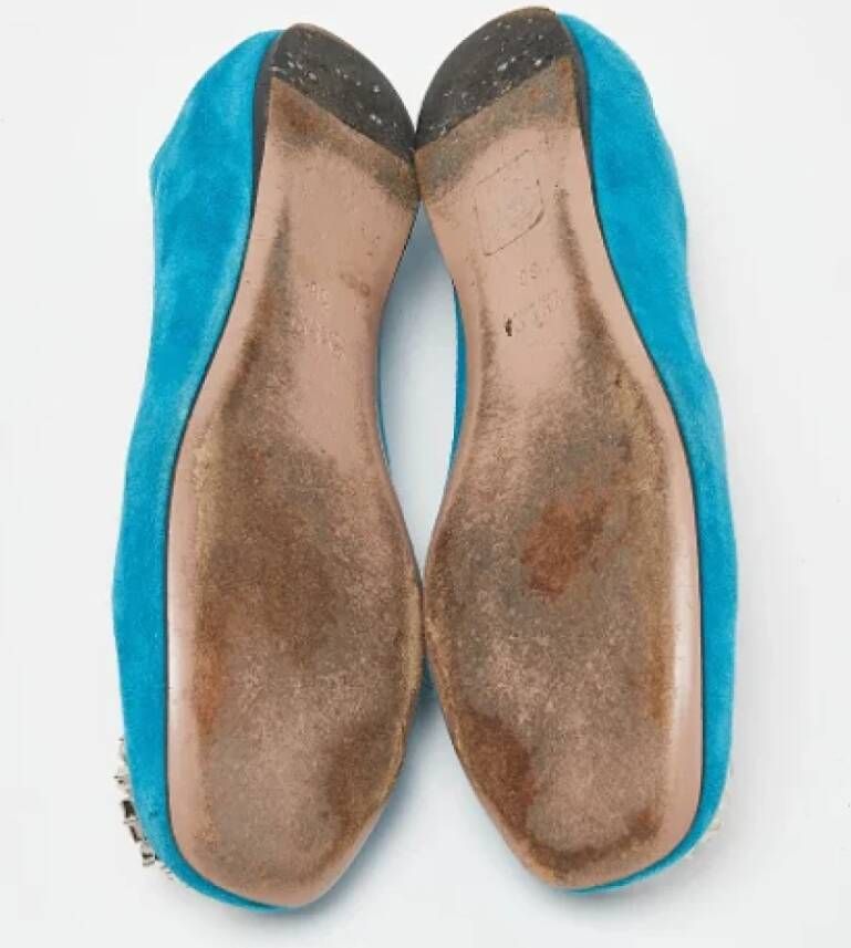 Gucci Vintage Pre-owned Suede flats Blue Dames