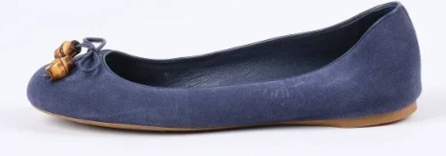 Gucci Vintage Pre-owned Suede flats Blue Dames