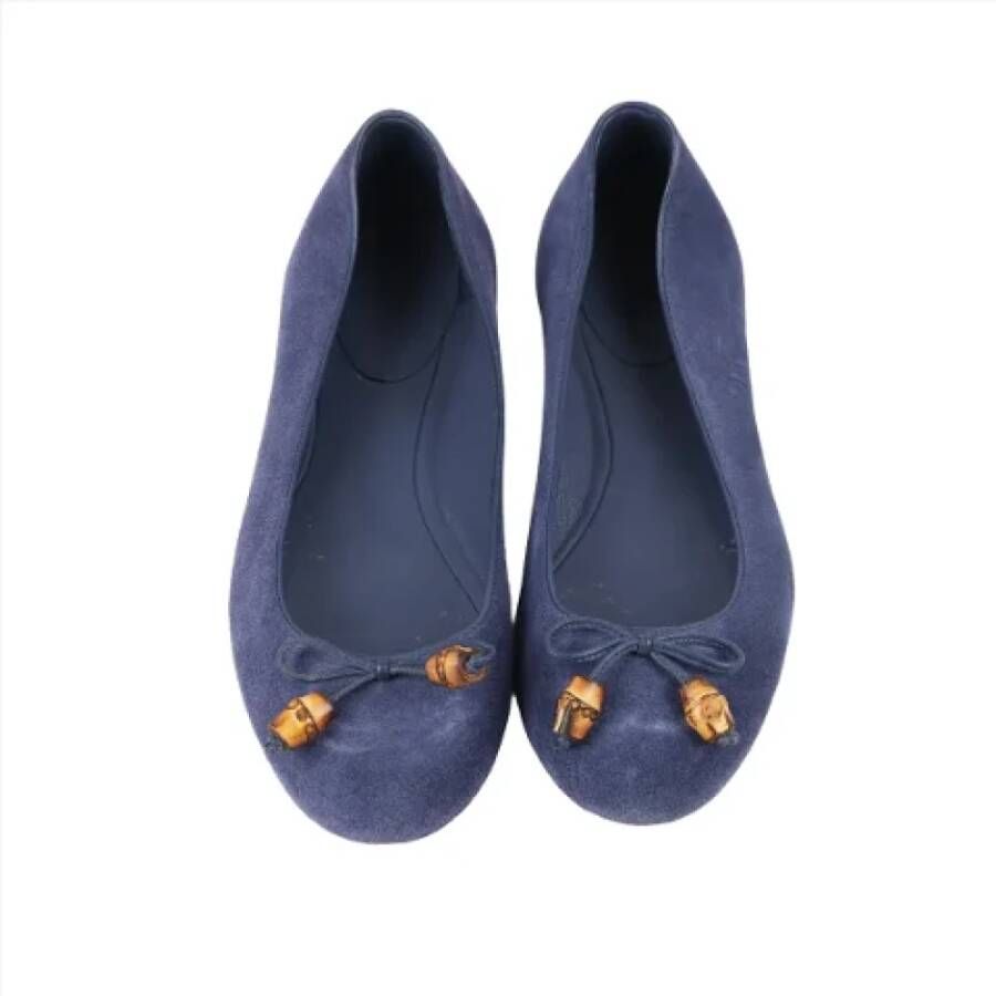 Gucci Vintage Pre-owned Suede flats Blue Dames