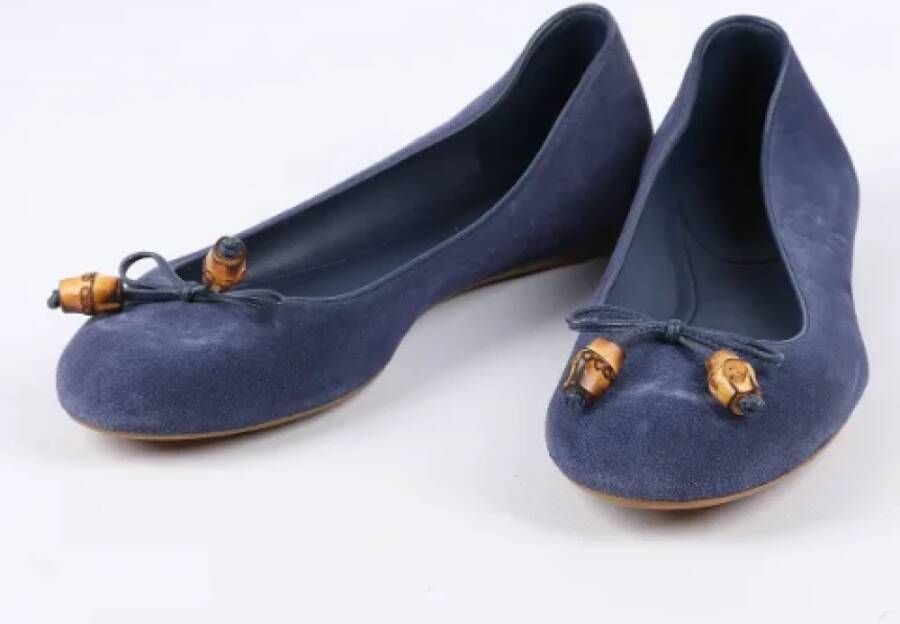 Gucci Vintage Pre-owned Suede flats Blue Dames