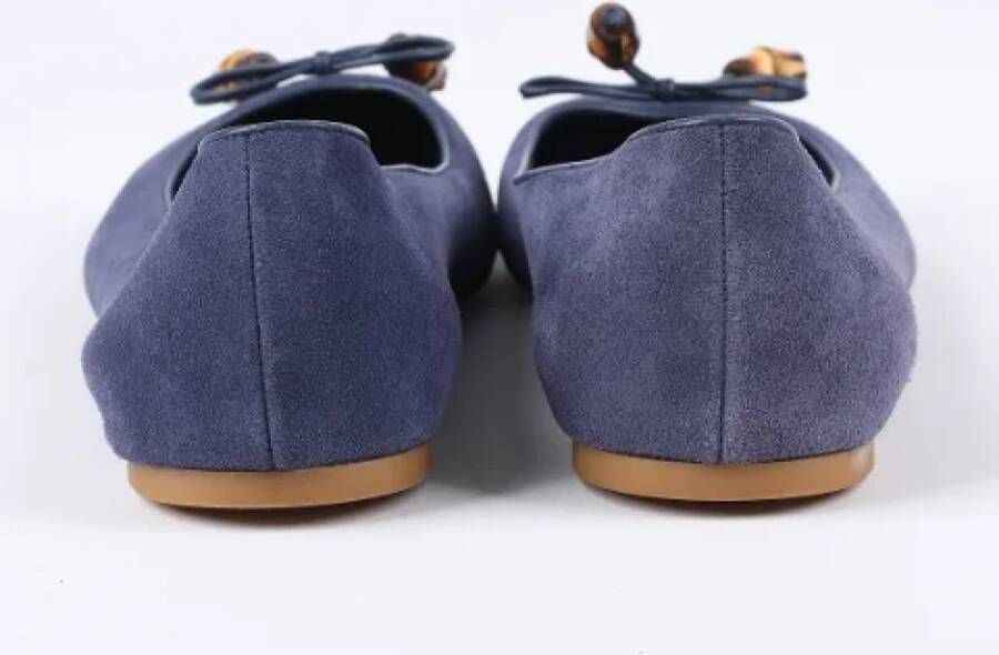 Gucci Vintage Pre-owned Suede flats Blue Dames