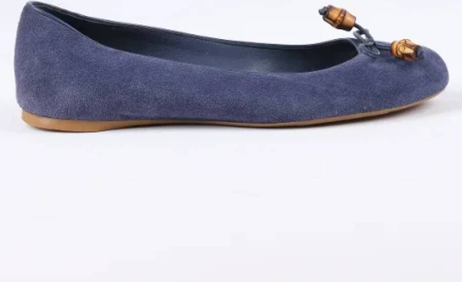 Gucci Vintage Pre-owned Suede flats Blue Dames