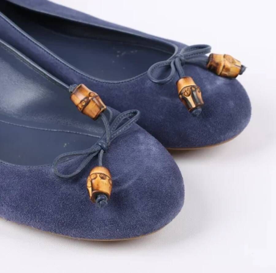 Gucci Vintage Pre-owned Suede flats Blue Dames