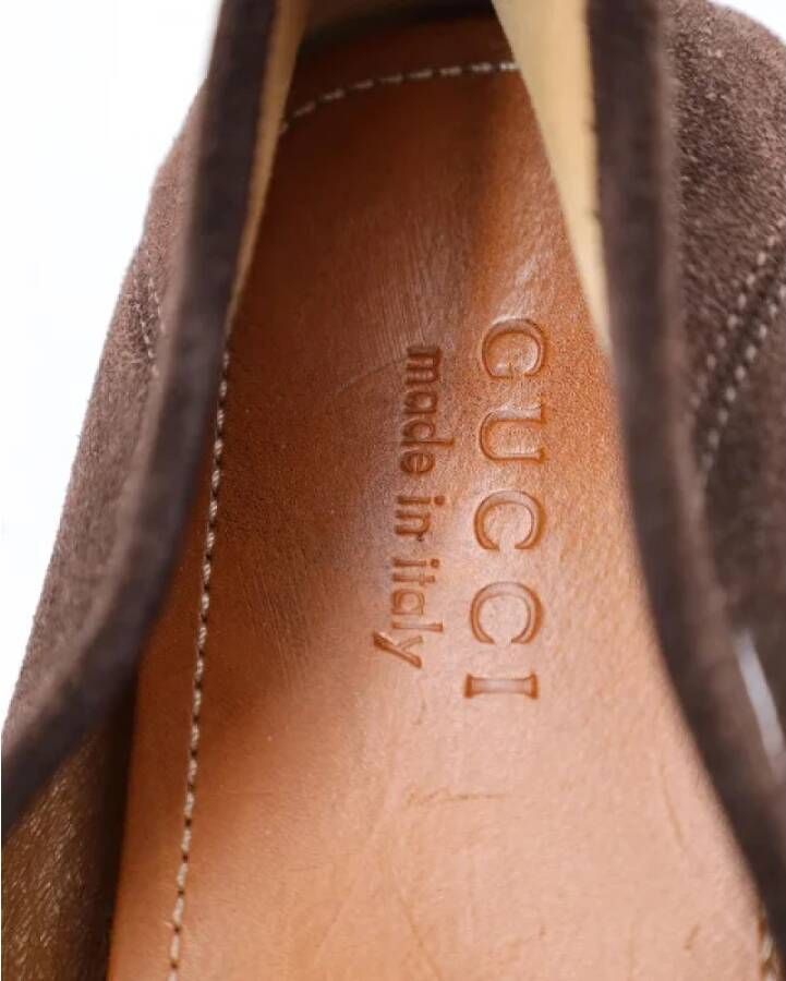 Gucci Vintage Pre-owned Suede flats Brown Heren