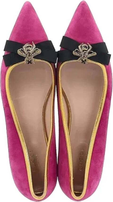 Gucci Vintage Pre-owned Suede flats Pink Dames